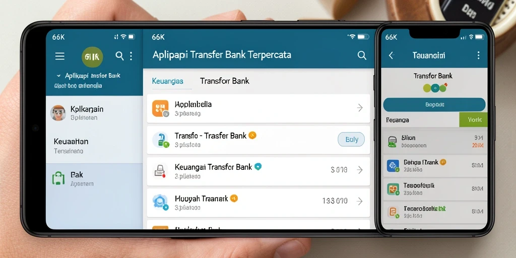 Antarmuka aplikasi 66K yang sederhana dan efisien untuk Transfer Bank.