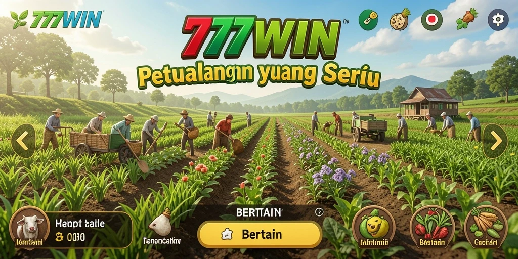 Tampilan antarmuka game bertani 777WIN yang menarik.
