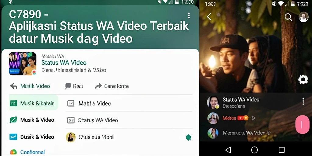 Antarmuka C7890 yang menampilkan pilihan video Status WA.