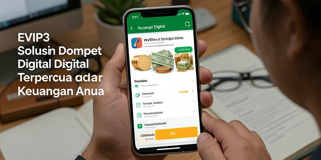 Tampilan antarmuka aplikasi Dompet Digital EVIP3 yang modern dan intuitif.
