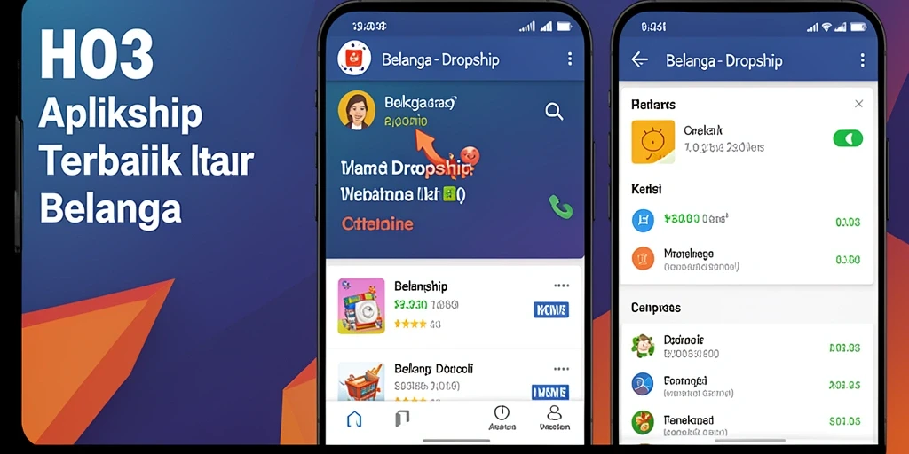 Screenshot antarmuka aplikasi HO3 dengan fitur dropshipping yang memudahkan pengguna.