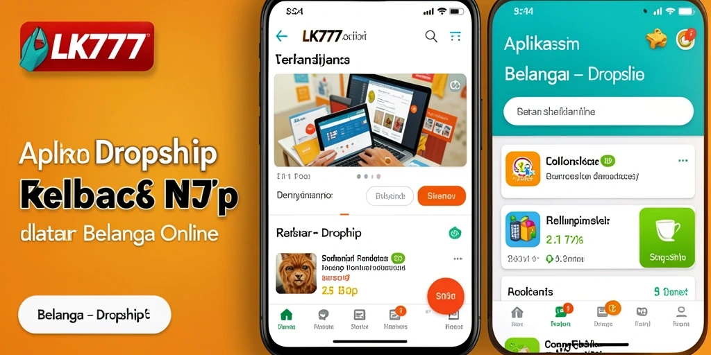 Tampilan antarmuka aplikasi Dropship LK777 yang modern dan user-friendly.