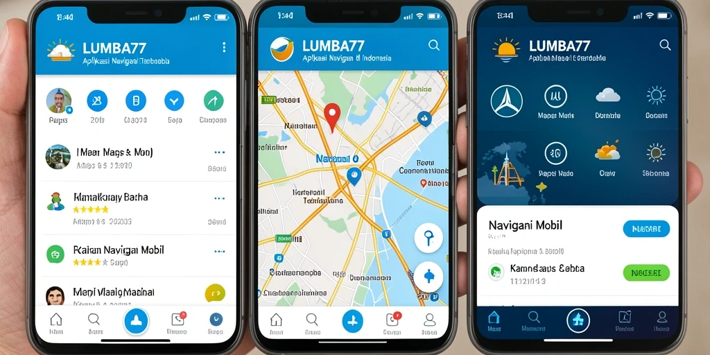 Antarmuka LUMBA77 menampilkan navigasi mobil yang intuitif dan informatif.