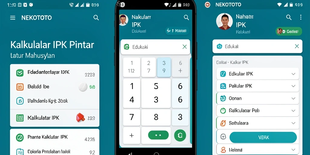 Tampilan antarmuka aplikasi NEKOTOTO yang mudah digunakan untuk menghitung IPK.