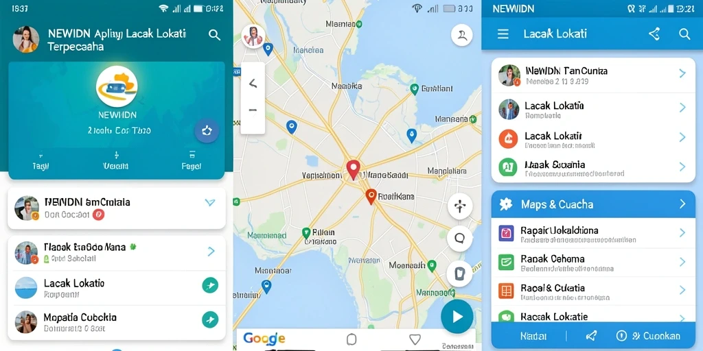 Tampilan antarmuka aplikasi NEWIDN untuk lacak lokasi.