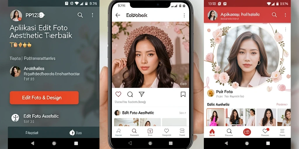 Tampilan antarmuka PP123 dengan fitur Edit Foto Aesthetic yang menarik.