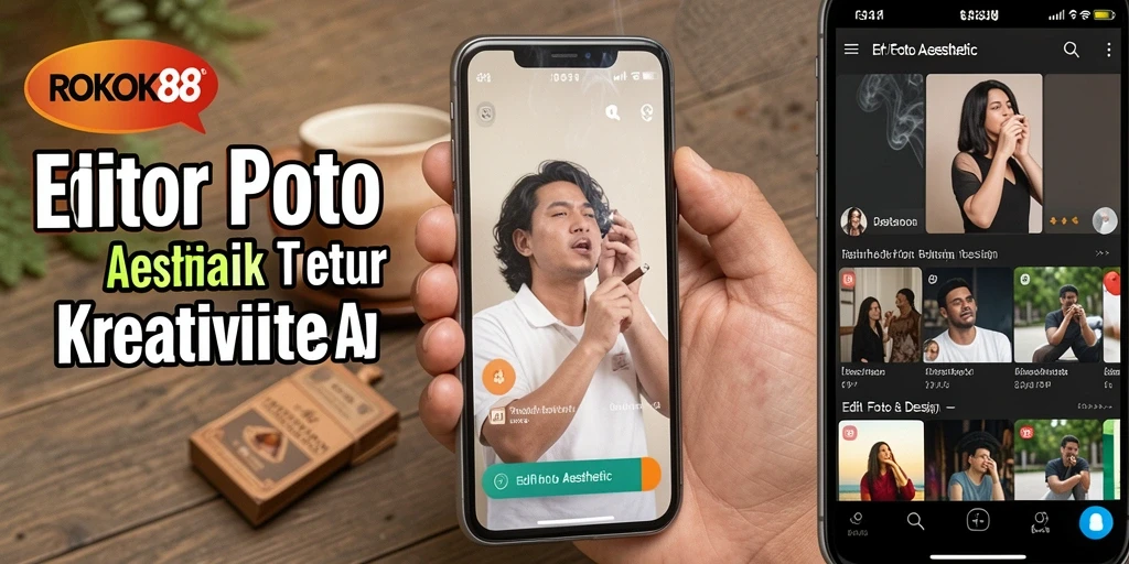 Antarmuka ROKOK88 yang menarik dan fungsional untuk editing foto aesthetic.