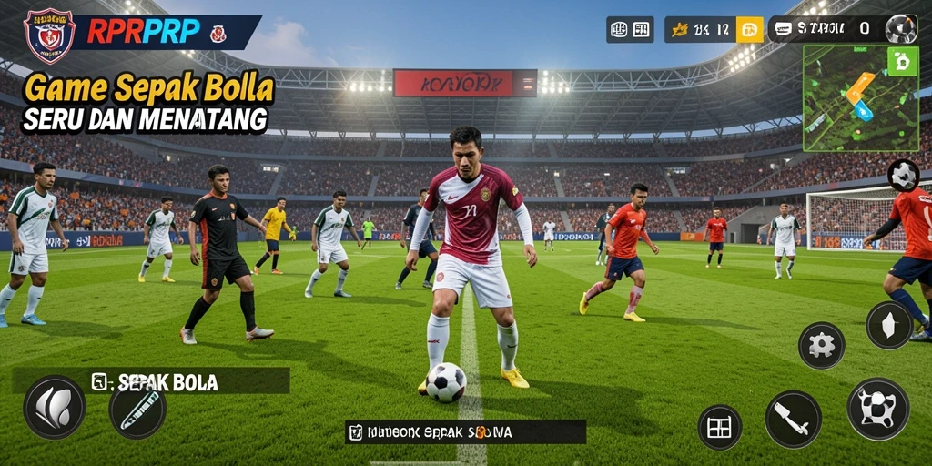 Tampilan menarik dari permainan sepak bola RPRPRP yang realistis.