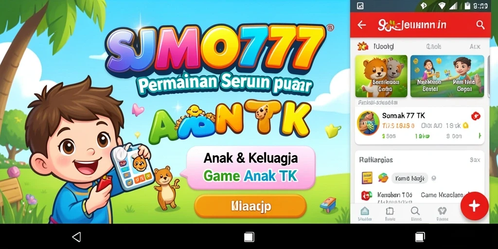 Tampilan antarmuka ceria dari aplikasi Game Anak TK SUMO777.