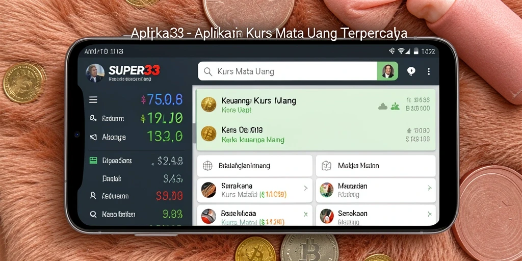 Antarmuka canggih SUPER33 menampilkan kurs mata uang secara real-time.