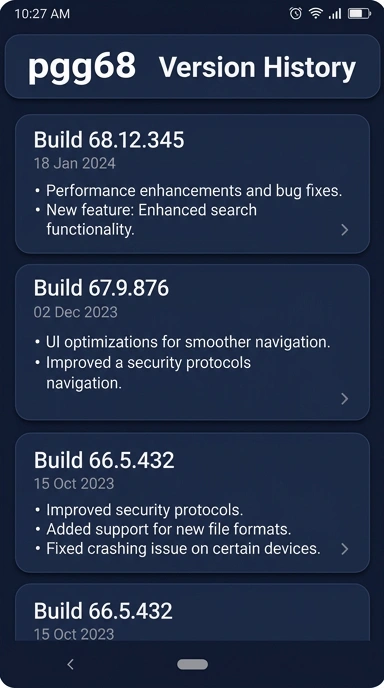 Riwayat Versi pgg68 untuk Pengguna Android